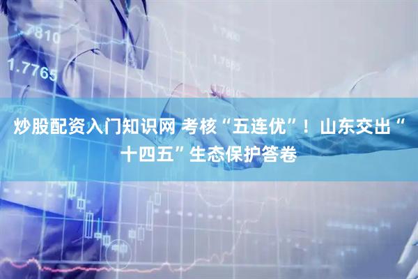 炒股配资入门知识网 考核“五连优”！山东交出“十四五”生态保护答卷
